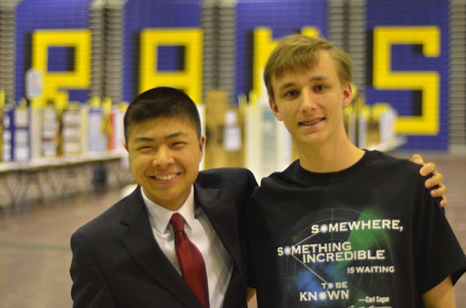 In recognition for their project at the 60th Annual Fairfax County Regional Science And Engineering Fair, Herndon High students Thomas Cecil and Brad Ho won an invitation to tour the DEA Testing and Research Lab.