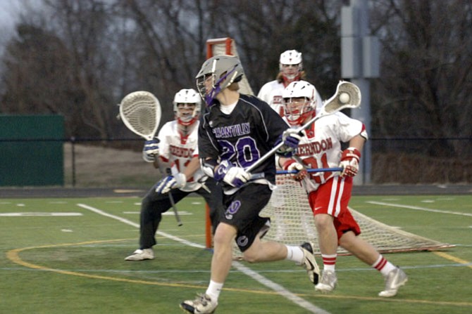 Chantilly junior Colin Zimmerman scored two goals against Herndon on Monday.