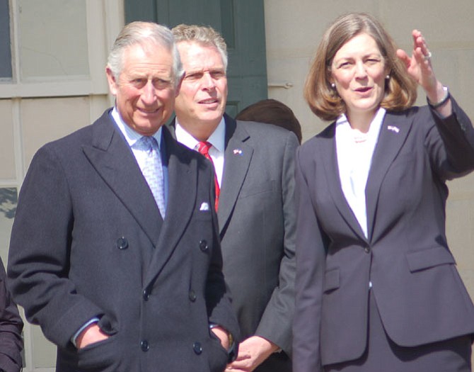 Prince Charles, Gov. Terry McAuliffe, Mount Vernon’s Senior Vice President of Historic Preservations and Collections Carol Cadou