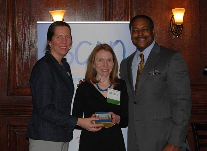 SCAN Executive Director Sonia Quinonez, Jennifer Landis-Sanots and ABC7's Leon Harris
