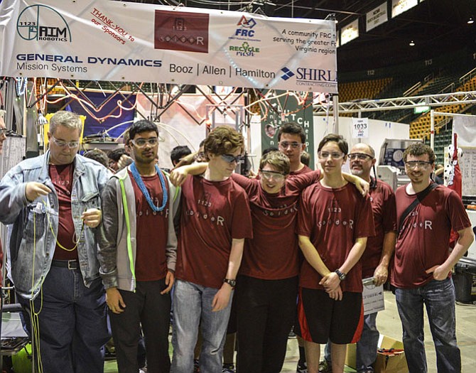 Lorton team comprises many home schooled students. From left: Nikhil Nair, Aldie, Keegan O'Brien, Fairfax, William Mills, Alexandria, Pranav Ramnam, Lorton, Johnathan Peace, Fairfax Station, and Connor Feldpausch, Alexandria.
