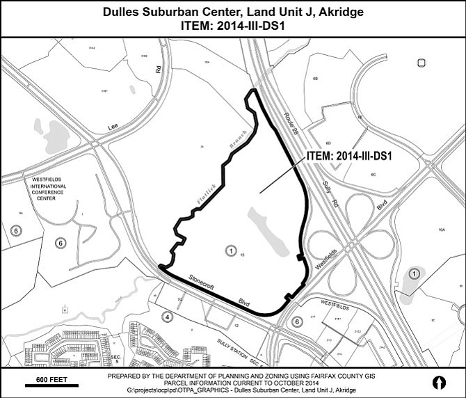 The Akridge site is along Route 28 and Stonecroft and Westfields boulevards in the Sully District.