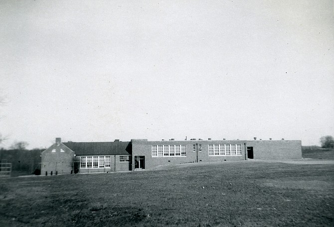 A photo of the Burke School taken around 1958.