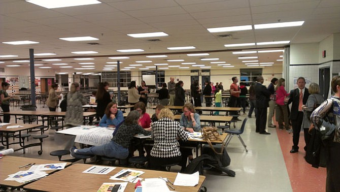 Dozens of parents turned out in the cafeteria of Hayfield Secondary School to learn about and discuss the Fairfax County Capital Improvement Plan and its effects on Region 3.