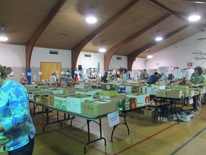 The mega-book sale sponsored by Historic Vienna, Inc. draws hundreds of shoppers over its weekend two-day sale. 
