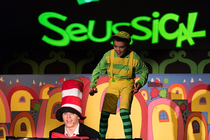 Blaise Majewski as the Cat in the Hat and Creed Baumen as JoJo. Catch Seussical, the Musical Jr. 7:30 p.m. on April 24. 1:30 & 7:30 p.m. on April 25 at the Family Worship Center, 7719 Fullerton Road, Springfield. 