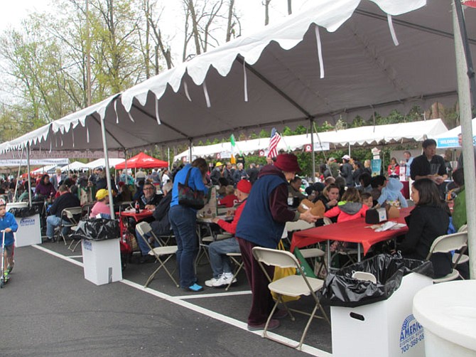 Local businesses sponsored the tented dining areas.
