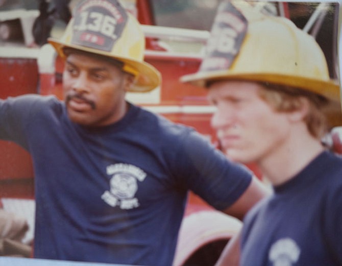 Thurston McClain, left, is shown in 1981 during his rookie year with the department.