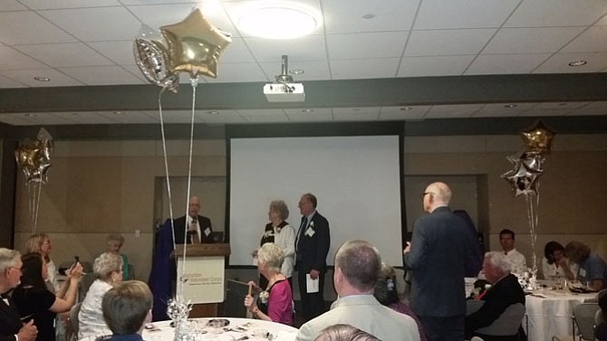 James Kelley, retired director of IVC’s Northern Virginia region, presented the Della Strada Award to John and Mariann Horejsi at IVC’s annual Evening of Gratitude.