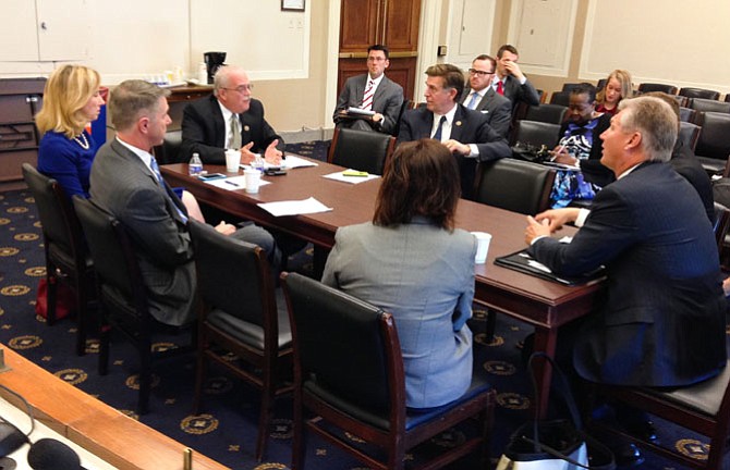 Northern Virginia's four members of Congress — Gerry Connolly, Don Beyer, Rob Wittman, and Barbara Comstock — met recently with Virginia Transportation Secretary Aubrey Layne about their concerns over the proposal to expand and toll I-66. The meeting took place on Capitol Hill.

