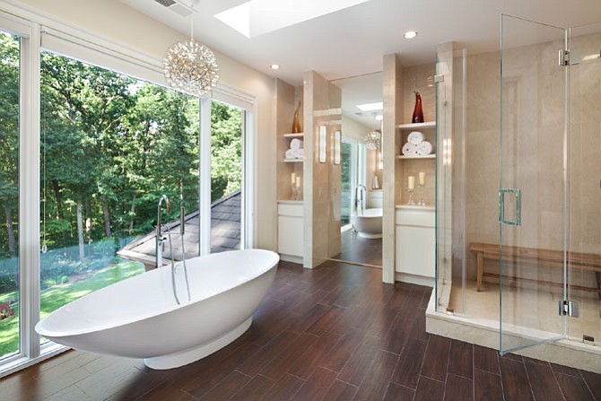 This bathroom by Anthony Wilder Design/Build in Cabin John, received a national Contractor of the Year award from the National Association of the Remodeling Industry.
