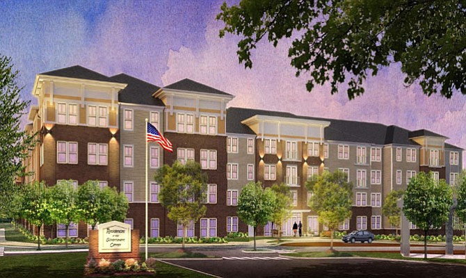 Artist’s rendition of the apartment complex that’ll provide homes for firefighters, police, teachers and other workers who currently can’t afford to live in Fairfax County. 
