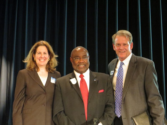 From left: Mayoral candidates Allison Silberberg, William Euillle and Kerry Donley.
