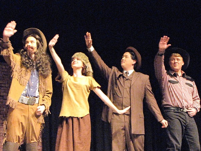From left:  Luqman Fulmer, Emily Flack, Thai Duong, Peter Scheible in Edison High production of  ”Annie Get Your Gun.”