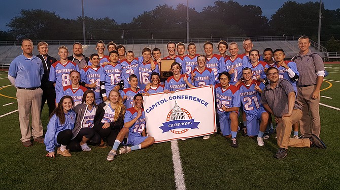 The Marshall boys' lacrosse team won the Conference 13 championship on Thursday, beating Mount Vernon 17-10.