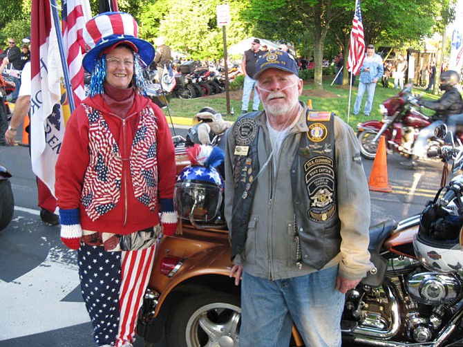 Eileen and Joe Pounder of Fredericksburg, members of the HOG Chapter of the Harley Owner's Group in Fairfax.