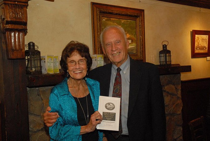 John Adams with his wife Barbara Adams. See www.connectionnewspapers.com for short video of his acceptance speech and history of Georgetown Pike.