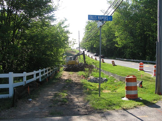 Easement, tree canopy, berms, erosion control, curb and gutter and historic preservation of Georgetown Pike are all factors in trail construction.
