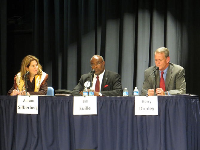 Mayoral candidates Allison Silberberg, William Euille, and Kerry Donley