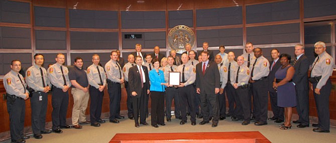 The Fairfax County Board of Supervisors recognized the Fairfax County Police Department for its 75th anniversary.
