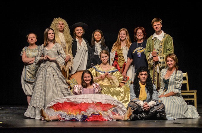 The Herndon cast for the June production of Molière’s great comedy, Tartuffe. This play will be one of the final productions by Herndon drama teacher Zoë Dillard, who will be leaving for North Carolina. Dillard is in the back, second from the right.
