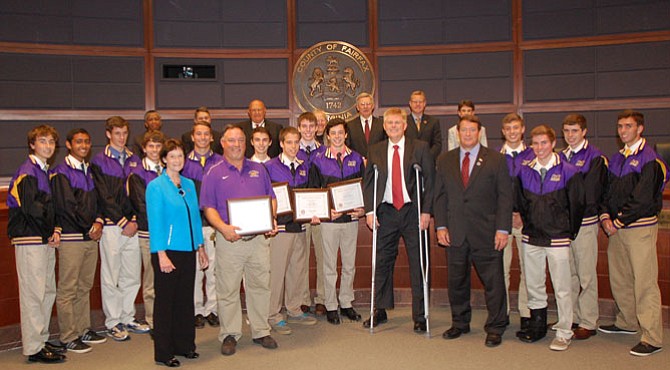 Board of Supervisors honored Lake Braddock Secondary School’s boys cross country team on Tuesday, June 2.