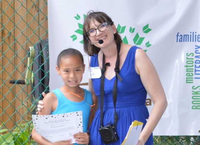 Rhae with her tutor/mentor Leigh Nida, ongoing executive director of  Wright to Read.