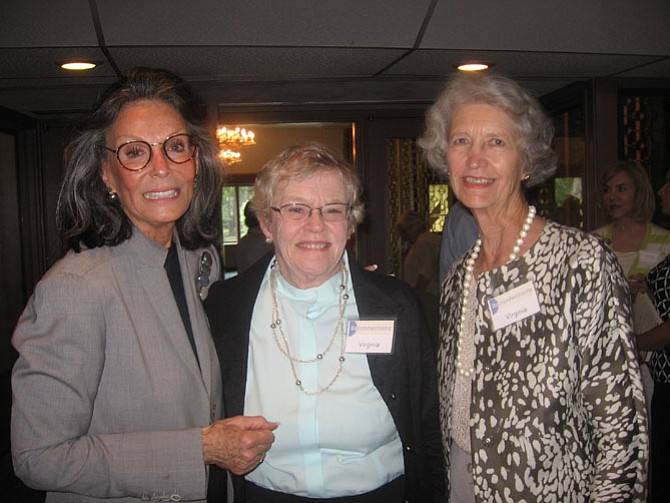 Author Meryl Comer, on the left, is with Reconnections Mount Vernon Advisory Council members, Virginia Hodgkinson and Virginia Martin, after discussing with attendees her memoir "Slow Dancing with a Stranger: Lost and Found in the Age of Alzheimer's."
