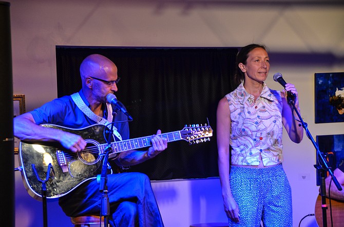 Musicians and songwriters Floatstone from Antwerp, Belgium with Amsterdam native Lily Kiara (right) played on June 25 at ArtSpace Herndon. The gallery has a photography exhibit on display which ends on July 26.
