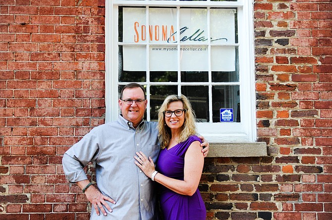 Elizabeth and Rick Myllenbeck in front of the future Sonoma Cellar.