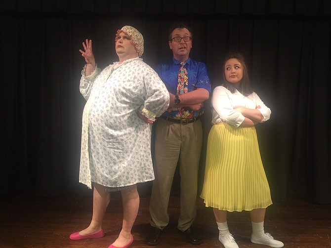 The Turnblad family: (From left) Jay Tilley (mom Edna), Brian Medley (dad Wilbur) and Anna Hicks (daughter Tracy).