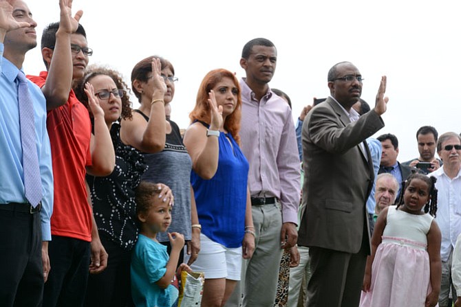 More than 100 people from 45 countries became American citizens at a naturalization ceremony held on the Fourth of July at George Washington’s Mount Vernon.