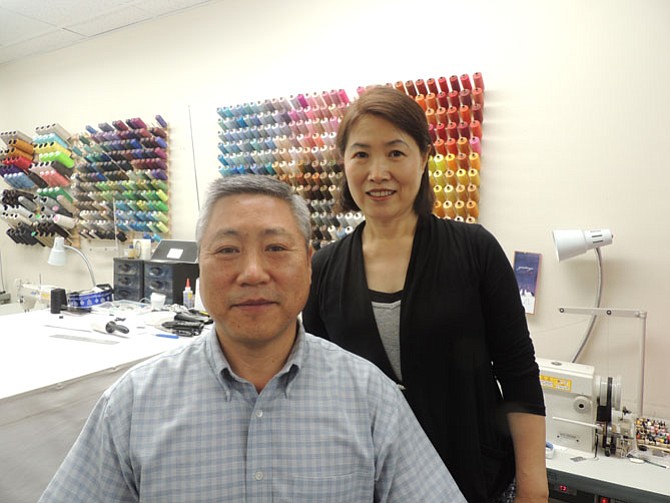 Sung Lee and Jung Park, owners of Potomac Custom Tailors.
