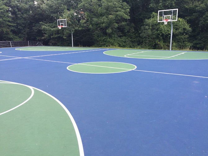 The recently renovated basketball courts at the Potomac Community Recreation Center.