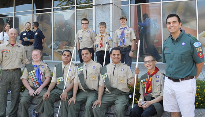 Front row: Joel Jackson, Matthew Whitesides, Lee Canto, Nick Canto, Steven Canto, John Remmers, and Michael Barbosa. Back row: Alex Elmer, Joseph Beal, and Spencer Parker at the U.S. Department of Education.
