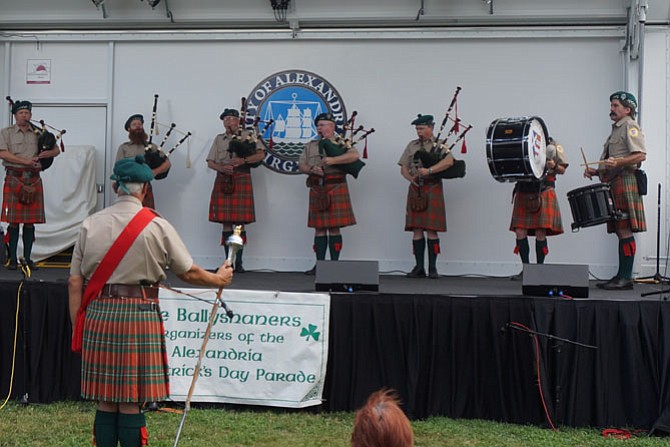 Members of the Washington Scottish Pipe Band perform Aug. 8 at the Ballyshaners Irish Festival in Waterfront Park. Proceeds from the festival support the city’s St. Patrick’s Day Parade in March.