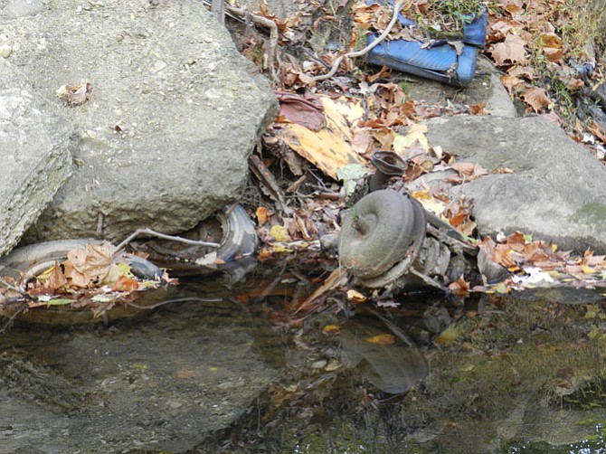 Environmentalist Joe Chudzik maintains there is still considerable dumped automotive debris to be removed from Giles Run creek.