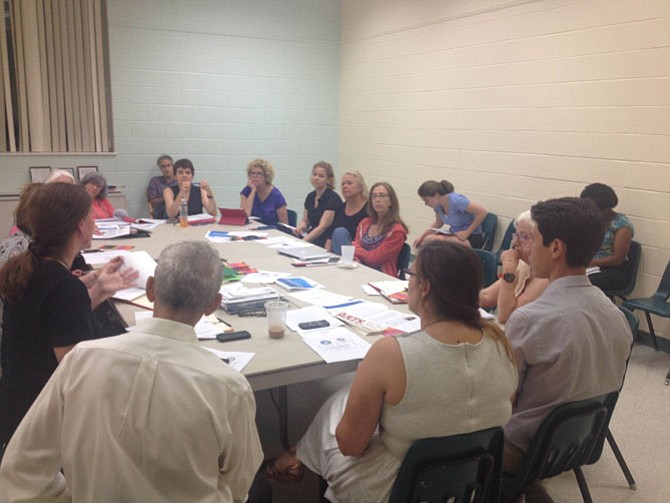 Members of the Alexandria Commission for the Arts discuss funding issues at their  Aug. 18. 

