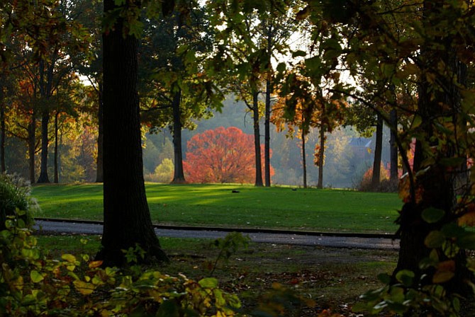 Fall at the fifth tee of Reston National Golf Course.