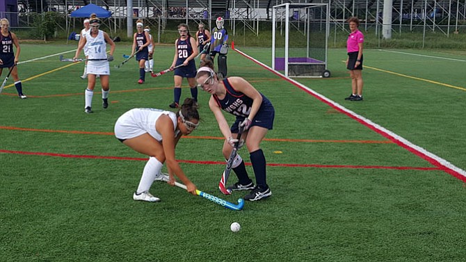 Junior midfielder Marie Laverdiere, right, and the West Springfield field hockey team went 2-1-1 during the Blast ALS tournament at Lake Braddock Aug. 26-27.