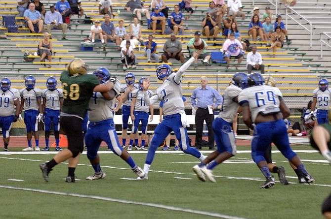 Quarterback Mark Ellis, seen earlier this season, and the West Potomac football team will host Lake Braddock on Friday.