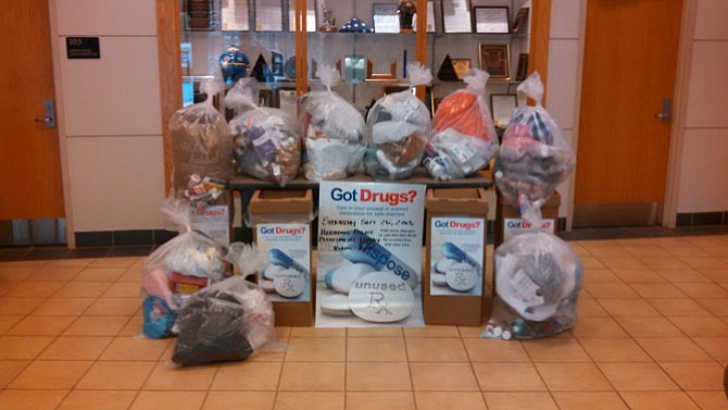 On Saturday, Sept. 26 as part of National Drug Take-Back Day, 186 pounds of unwanted and expired prescription drugs were dropped off at Herndon Police Department station.
