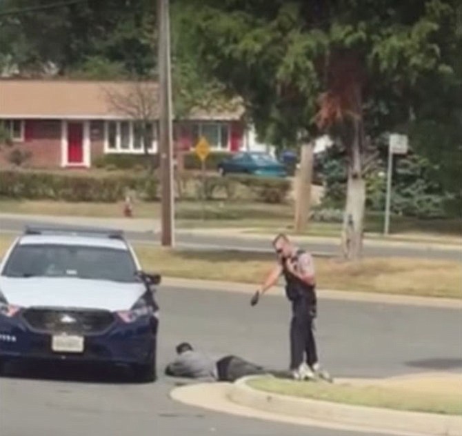 One of two cell phone videos of the incident shows a Fairfax County police officer use a taser on Cansler and then handcuff him, with help from another officer.