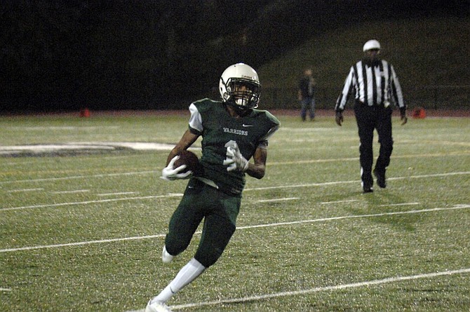 Wakefield sophomore James Clark carried the ball at the varsity level for the first time on Thursday and finished with 73 yards and two touchdowns against Mount Vernon.