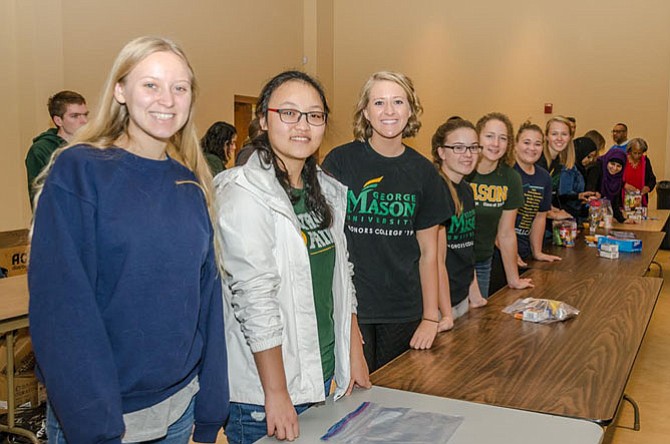 A group of students from George Mason University participate in the Day to Serve.
