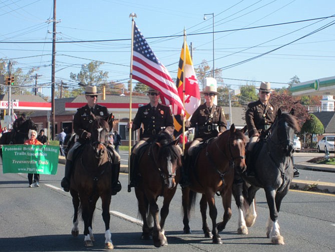 Mounted police lead the Potomac Day parade last year.
