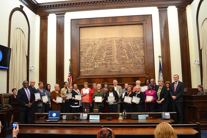 The 2015 Senior Academy Class graduating at City Hall.
