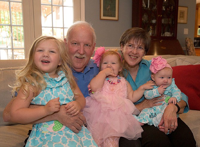 Kathy and Steve Smith with their three granddaughters, (from left) Kathy Cate, Meredith and Caitlynn.
