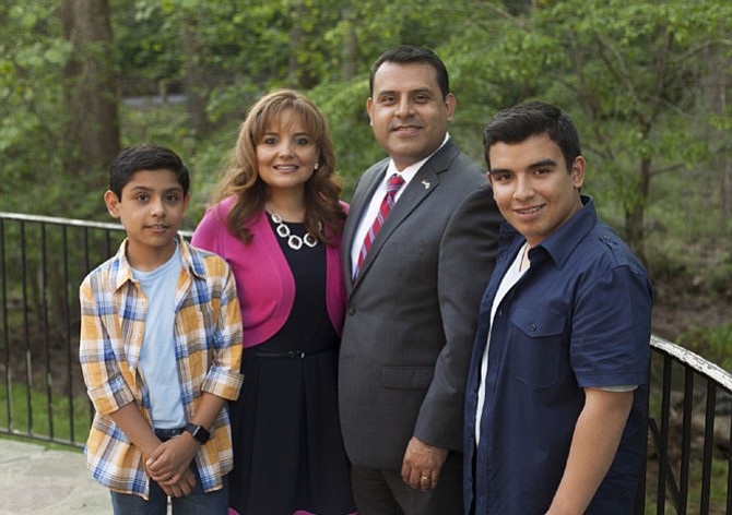 The Guevara family (from left): Nathan, 12; Marilyn and John; and Peter, 14.
