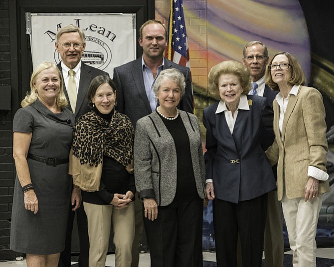 (From left, back row:) Dranesville Supervisor John Foust; MCC Governing board chairman Paul Kohlenberger; MCC executive director George Sachs (Front row:) Former Governing board members Pamela Danner and Gail Nields; OFTC project coordinator Janie Strauss; Former Dranesville Supervisor Lilla Richards; Former MCC executive director Page Shelp.
